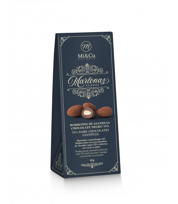 Marlonas 70 % juodo šokolado gianduja